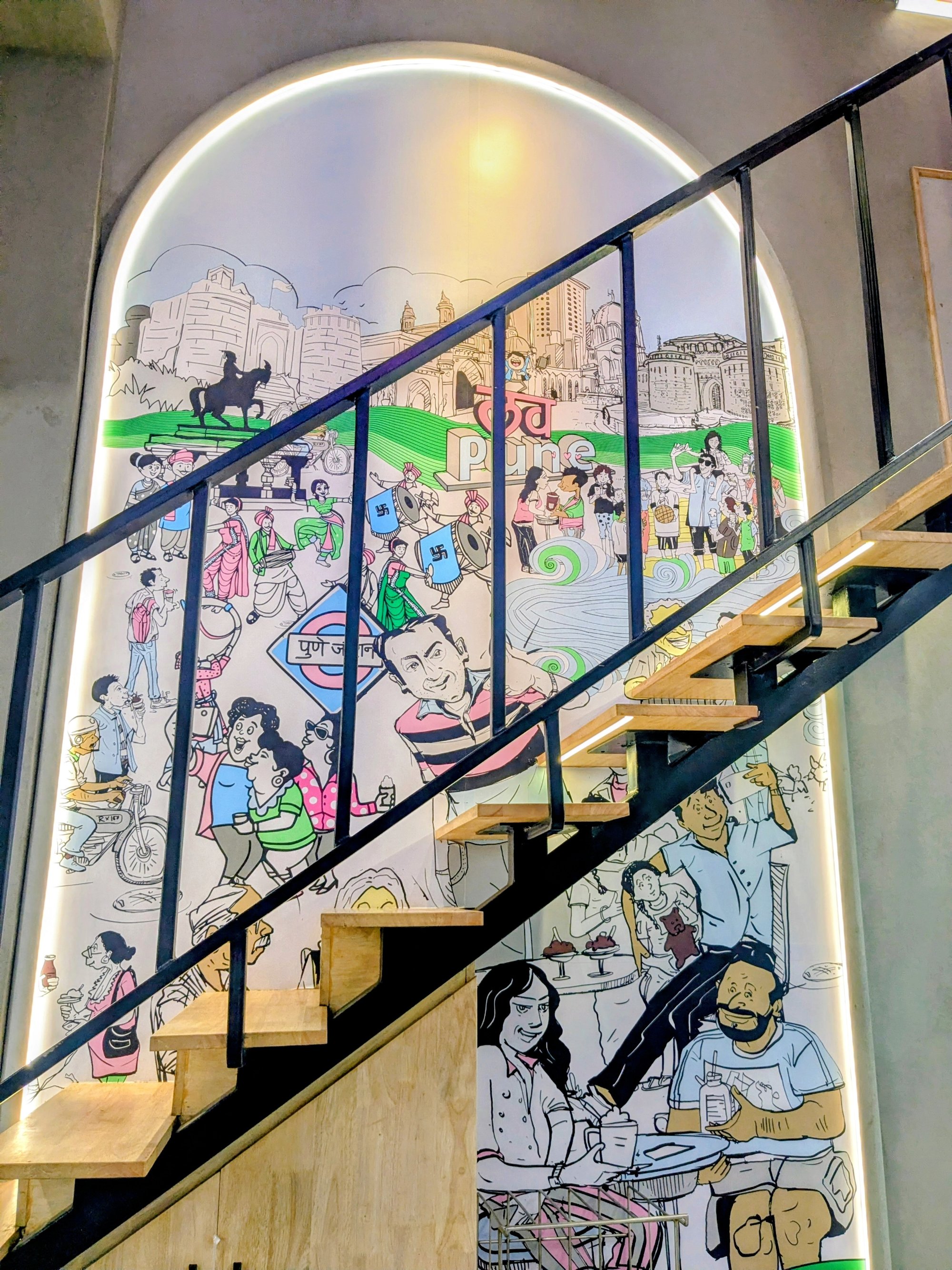 Pune's cafe abstract art.